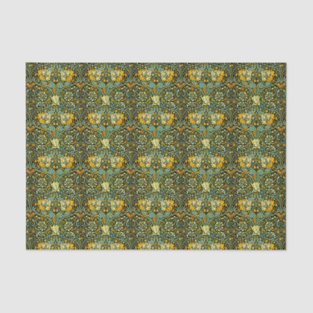 Papier Mousseline William Morris Antique Honeysuckle Motif Floral (Recto)