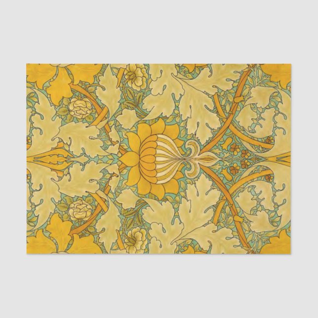 Papier Mousseline William Morris, Art Nouveau Gold St James Palace (Recto)