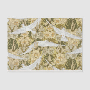 Papier Mousseline William Morris Bird Motif Floral Design