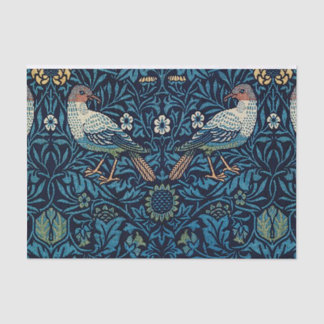 Papier Mousseline William Morris Blue Birds Tapestry Classic (Recto)