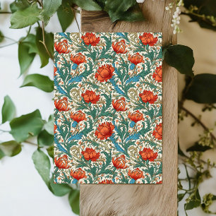 Papier Mousseline William Morris d'inspiration terre cuite vert past