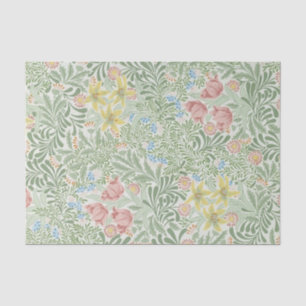 Papier Mousseline William Morris - Fleurs de printemps rose et jaune