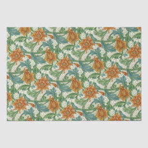 Papier Mousseline William Morris Fleurs florales Vintages à tige uni