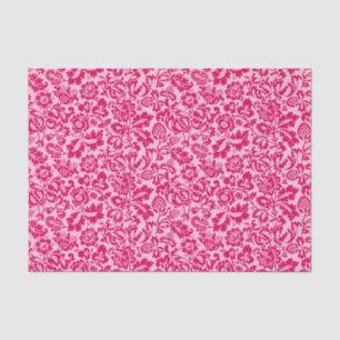 Papier Mousseline William Morris Floral Damask, Fuchsia et Pink