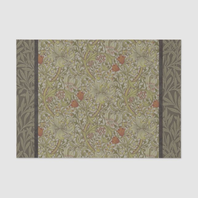 Papier Mousseline William Morris Floral Lys willow art design (Recto)