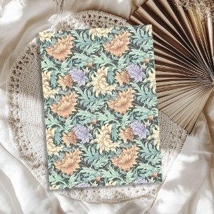 Papier Mousseline William Morris inspiré crème violet pêche sauge