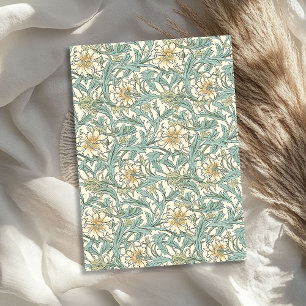 Papier Mousseline William Morris inspiré pastel vert crème ivoire