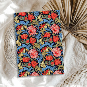 Papier Mousseline William Morris inspiré rose bleu sauge vert