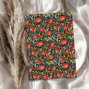 Papier Mousseline William Morris inspiré terre cuite pastel bleu