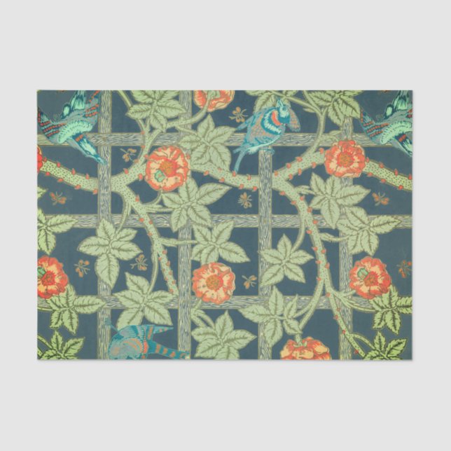 Papier Mousseline William Morris LEAF ET BIRD MOTIF Tissue Paper (Recto)