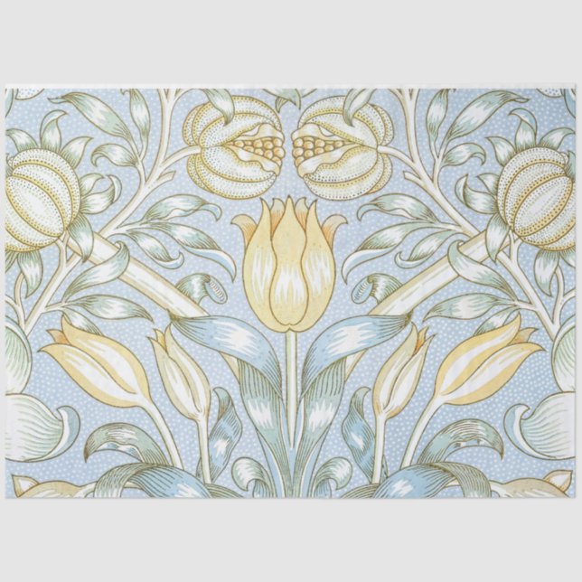 Papier Mousseline William Morris Lily et Motif de grenade (Recto)