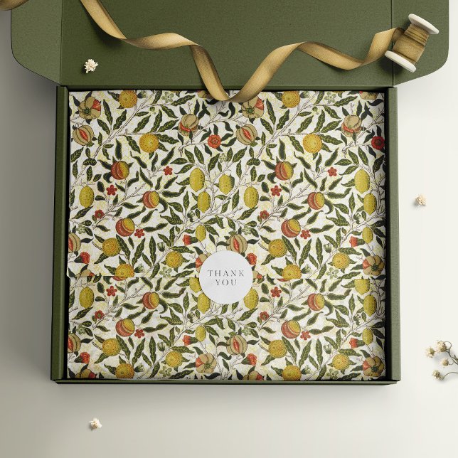 Papier Mousseline William Morris Motif de grenade Lemons Fruits (Créateur téléchargé)