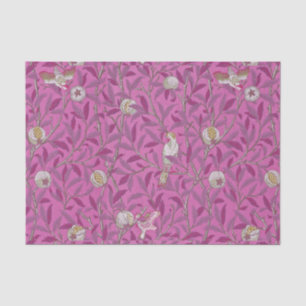 Papier Mousseline William Morris, Oiseaux et Pommegrenates - Rose
