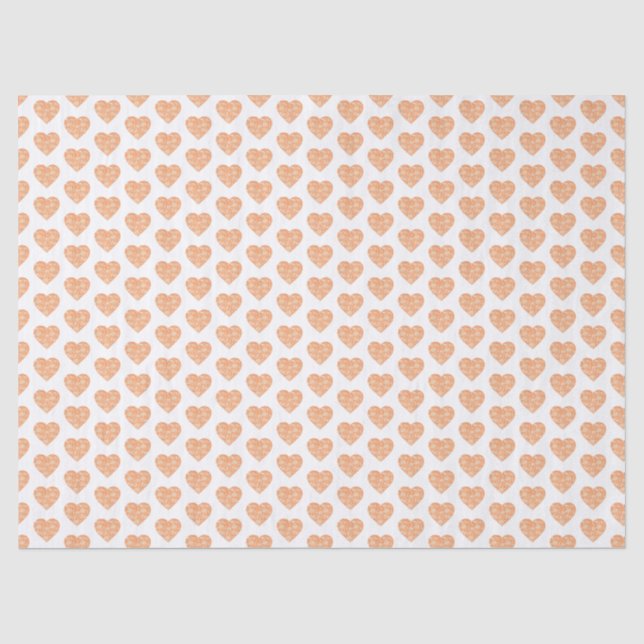 Papier Mousseline William Morris Orange Floral Heart Decoupage (Recto)