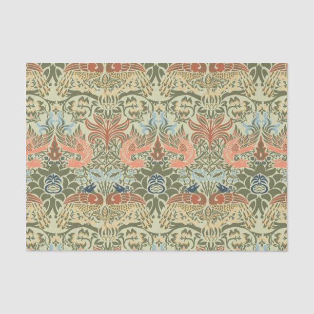 Papier Mousseline William Morris Peacock et Dragon (Recto)
