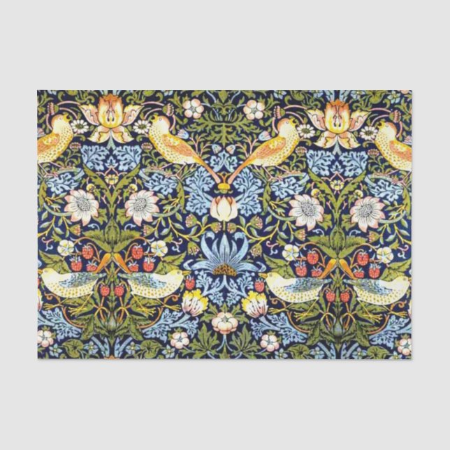 Papier Mousseline William Morris, Strawberry Thief, (Recto)
