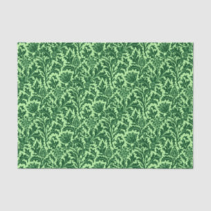 Papier Mousseline William Morris Thistle Damask, Emerald Green