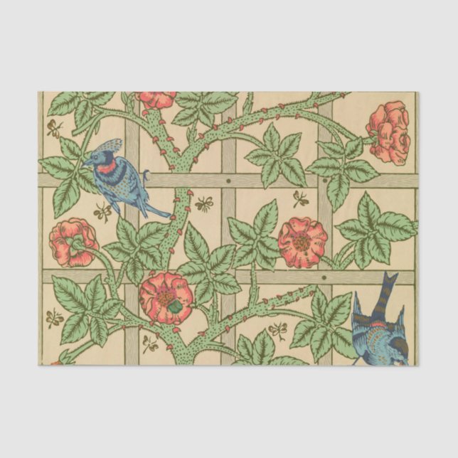 Papier Mousseline William Morris Trellis Design classique de papier  (Recto)