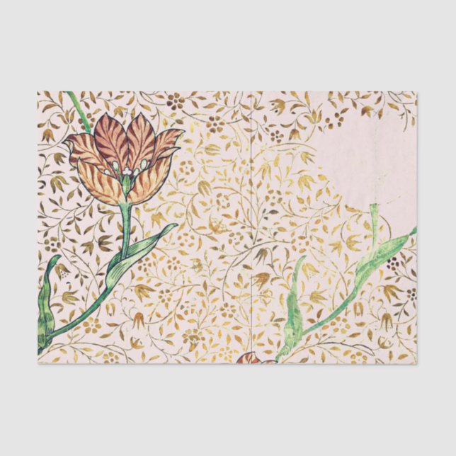 Papier Mousseline William Morris TULIP CONCEPTION EN Tissus PINK (Recto)