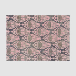 Papier Mousseline William Morris TULIP Papier Tissu Gris ET ROSE