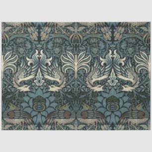 Papier Mousseline William Morris Vintage Peacock et Motif Dragon