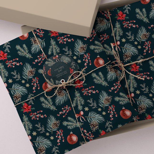 Papier Mousseline Winter Botanicals Coquette Bow | Christmas (Créateur téléchargé)