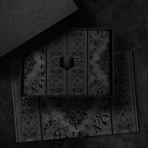 Papier Mousseline Witchery Flourish   Pentacle Imaginaire gris foncé