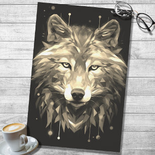 Papier Mousseline Wolf Abstrait faciale Sepia Découpage Papier