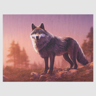 Papier Mousseline Wolf dans le dénouement sauvage papier de tissus