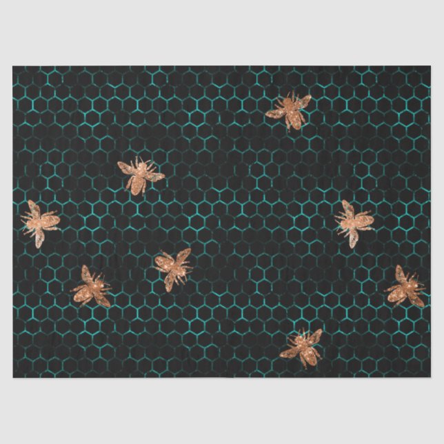 Papier Mousseline Woodland Bee Series Design 2 Tissu Paper (Recto)