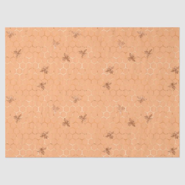 Papier Mousseline Woodland Bee Series Design 5 Tissu Paper (Recto)