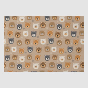 Papier Mousseline Woodland Ours mignons enfants