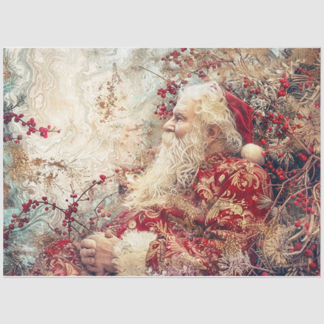 Papier Mousseline Woodland Père Noël (Recto)