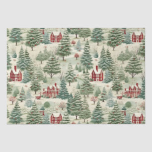 Papier Mousseline Woodland Rustic Country Noël mignon Vintage