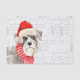 Papier Mousseline Woof Words Schnauzer Amoureux des chiens Holiday