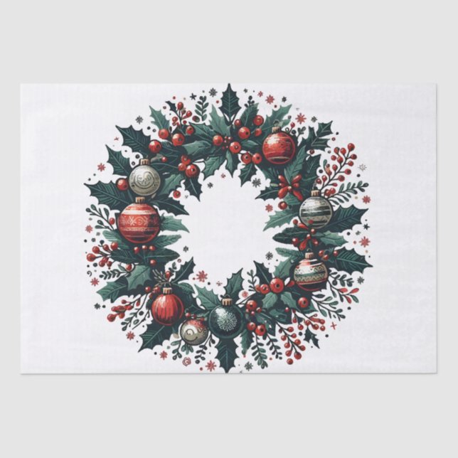 Papier Mousseline Wreath de Noël (Recto)