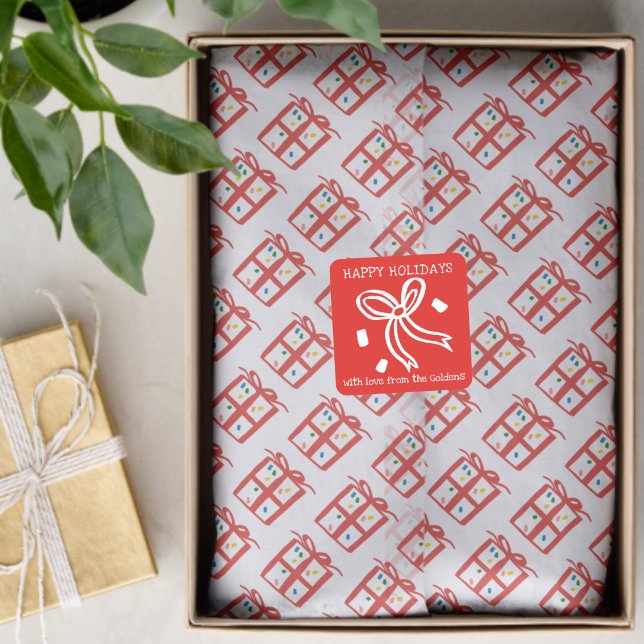 Papier Mousseline Xmas Gift Doodle CHRISTMAS Holiday Red White  (Xmas Gift Doodle CHRISTMAS Holiday Red White Hand-drawn Tissue Paper
)