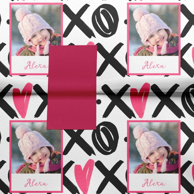 Papier Mousseline XOXO Photo et Motif de coeur Saint Valentin (Créateur téléchargé)