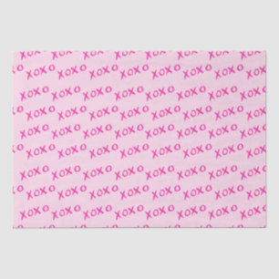 Papier Mousseline XOXO rose embrasse et embrasse la Saint Valentin