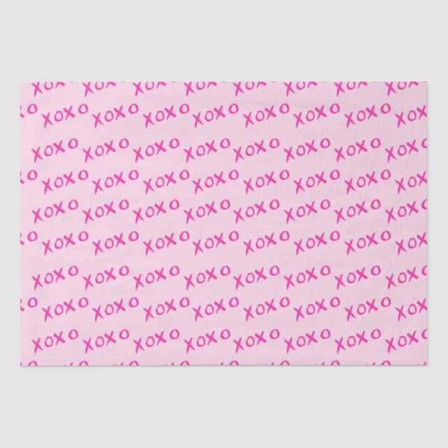 Papier Mousseline XOXO rose embrasse et embrasse la Saint Valentin (Recto)