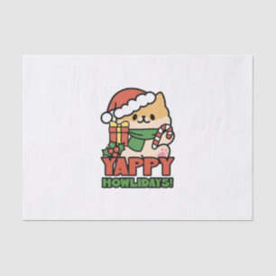 Papier Mousseline Yappy Howlidays - Jote Christmas Dog Cartoon