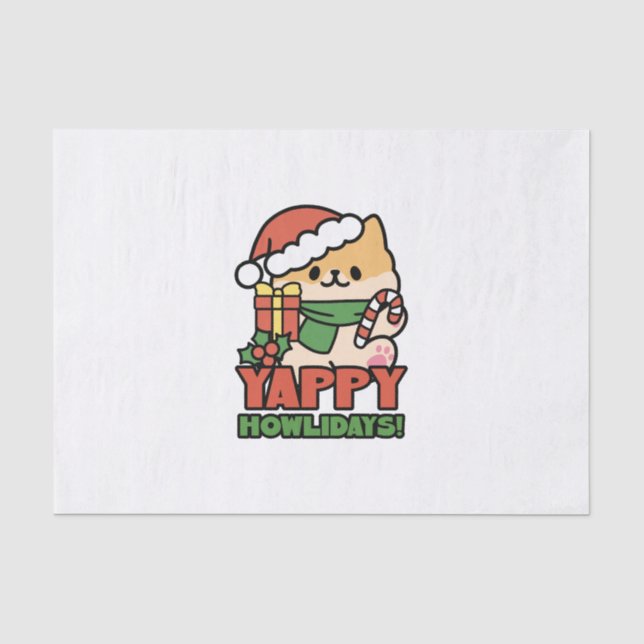 Papier Mousseline Yappy Howlidays - Jote Christmas Dog Cartoon (Recto)