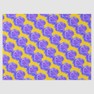 Papier Mousseline Yellow Navy Blue Floral Patterns Flowers Roses