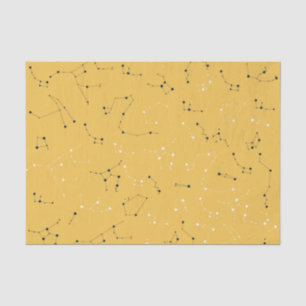 Papier Mousseline Yellow Star Constellation Tissue Paper