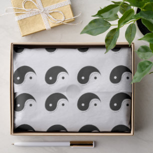 Papier Mousseline Yogi de la pleine conscience Yin Yang noir et blan