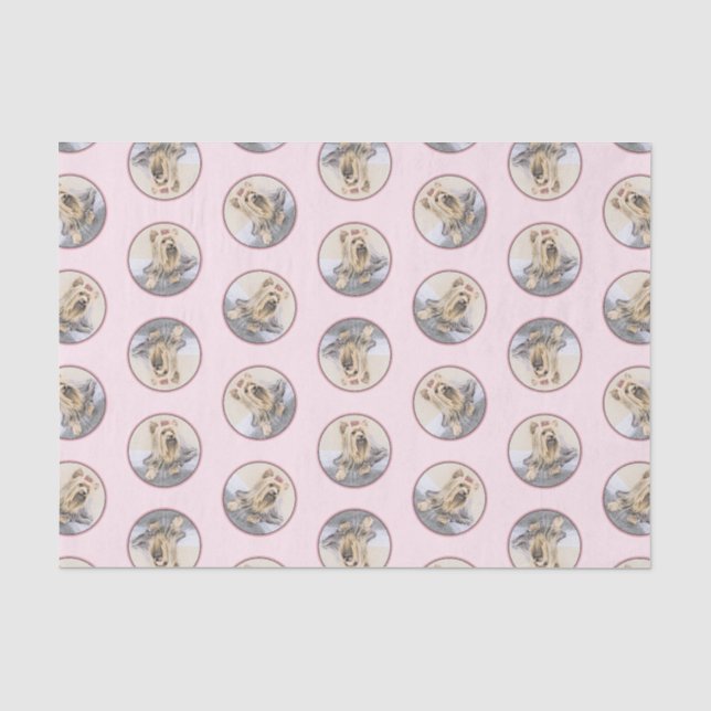 Papier Mousseline Yorkshire Terrier Peinture mignonne Chien original (Recto)