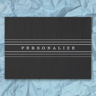 Papier Mousseline Your Custom Text & Modern Stripes Black & White