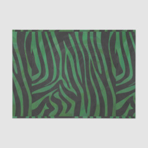 Papier Mousseline Zebra Black et Green Print