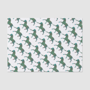 Papier Mousseline Zebra Black et Green Print