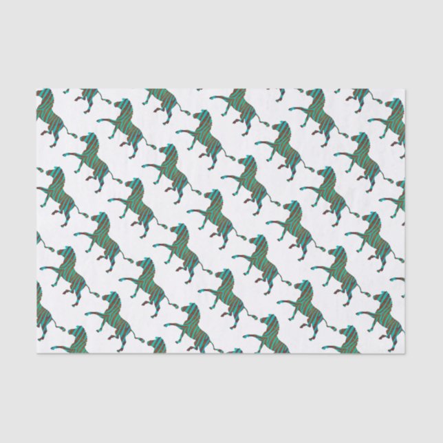 Papier Mousseline Zebra Black et Green Print (Recto)
